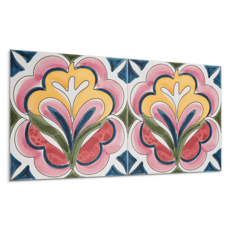 Kafelki samoprzylepne Wallfluent 40x20 cm Wzór kwiatów na płytce 10 szt.