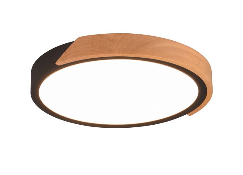 Plafon sufitowy nowoczesny RL Jano czarny-jasne drewno LED 20W 3000K 2400 lm IP20 wym: 3,5 x 31,5 x 31,5 cm drewno - 1 szt.