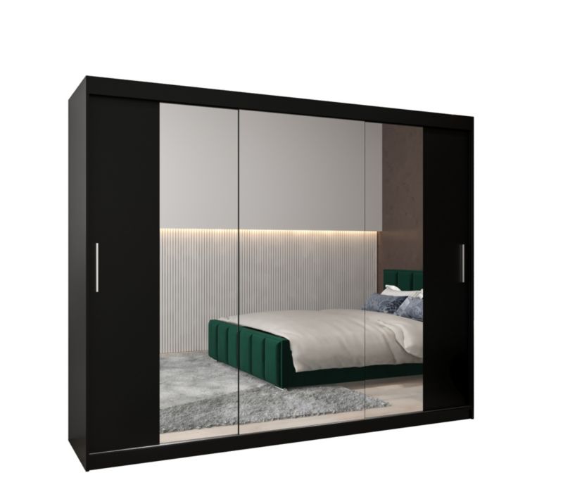 Szafa przesuwna Garderoba Abiks Tokyo 2 250 czarny + czarny 1 szt.