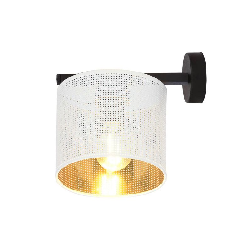 Kinkiet ścienny Emibig Jordan czarno-biały-złoty 1 x E27 x 15W IP20 wym: 22 x 23 cm - 1 szt.