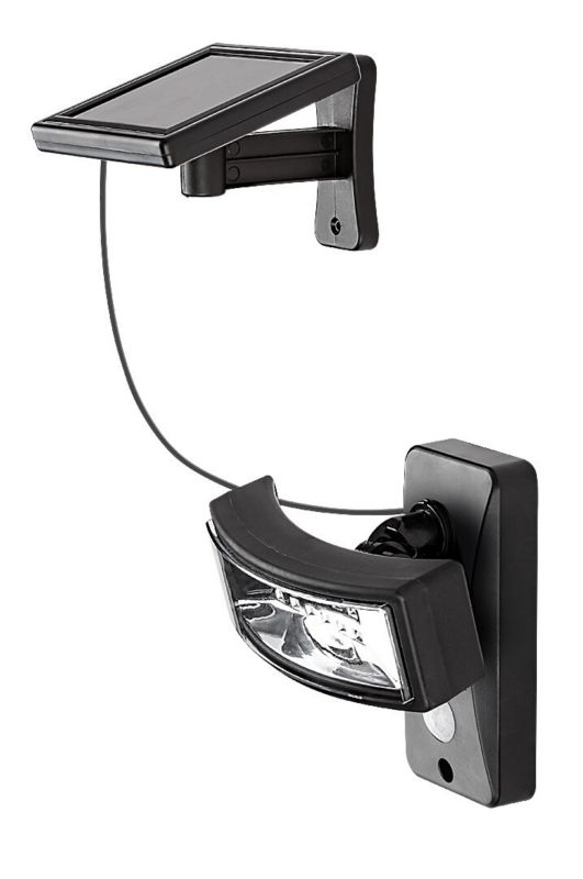 Kinkiet solarny z czujnikiem Rabalux Valpovo czarno-przezroczysty LED 2.4W 4000K 250lm IP44 wym: 15,5 x 15,5 x 12 cm - 1 szt.