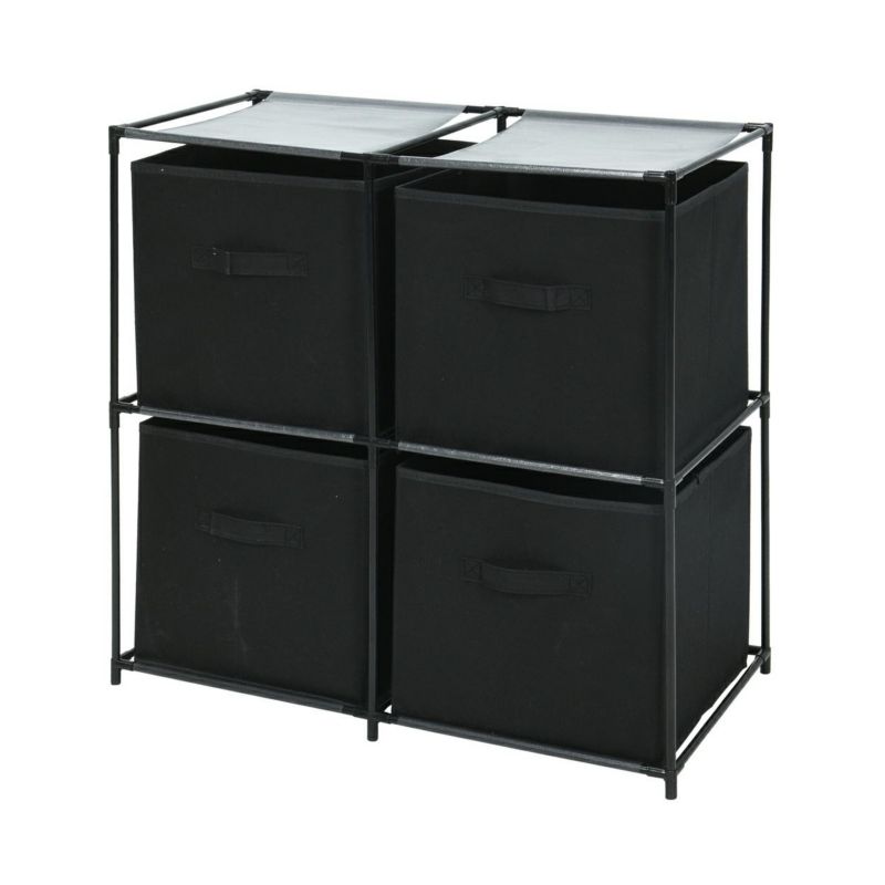 Regał Storage Solutions 4 Poziomowy z Koszami 68x35x70 cm 1 szt.