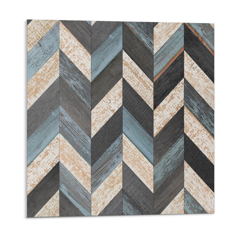 Kafelki samoprzylepne Wallfluent 30x30 cm Drewniane zygzaki w nowoczesnym stylu 9 szt.