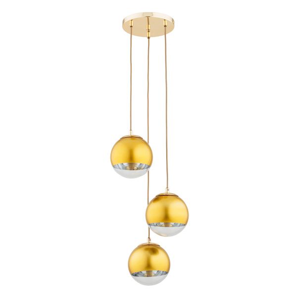 Lampa wisząca Alfa Leila złoto-przezroczysty nowoczesna 3xE14 x 10W 1 szt.