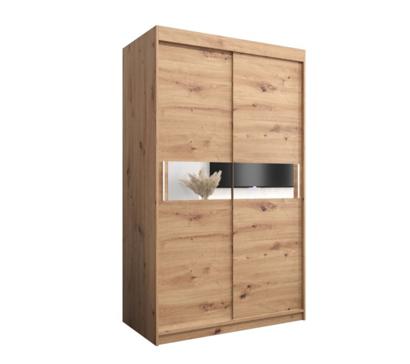 Szafa przesuwna Garderoba Abiks HAWANA 3 120 dąb artisan + dąb artisan 1 szt.