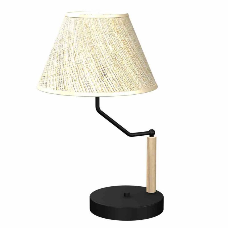 Lampa stołowa Milagro Etna czarno-beżowa-jasne drewno 1 x E27 x 40W IP20 wym: 50 x 30 x 20 cm tkanina - 1 szt.