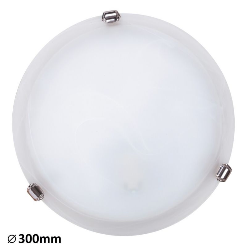 Plafon sufitowy nowoczesny Rabalux Alabastro białe szkło alabastrowe szkło 1 x E27 x 60W IP20 wym: 30 x 30 cm - 1 szt.