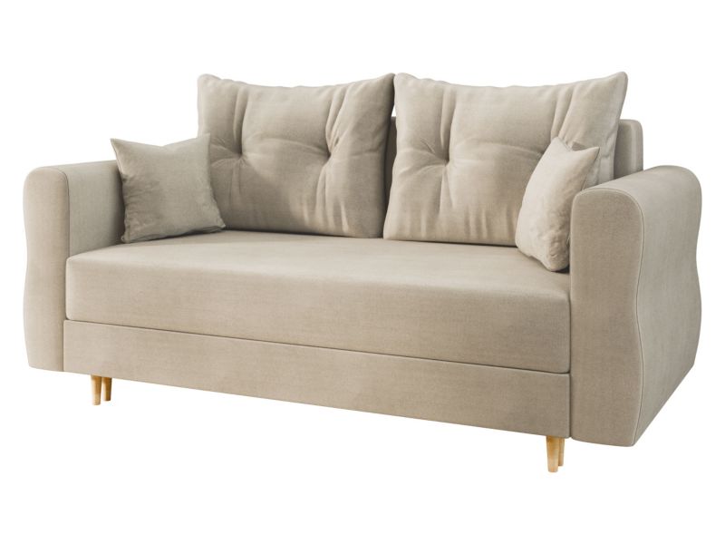 Sofa MIRJAN 24 rozkładana do salonu Zako 2 beżowy plusz 1 szt.