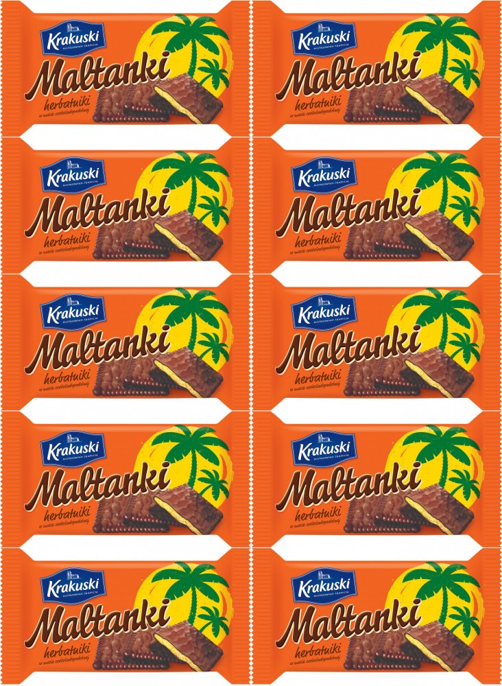10x Herbatniki Krakuski Maltanki, czekoladowy, 80g