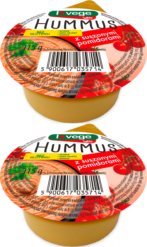 2x Hummus z suszonymi pomidorami Sante Lovege, 115g