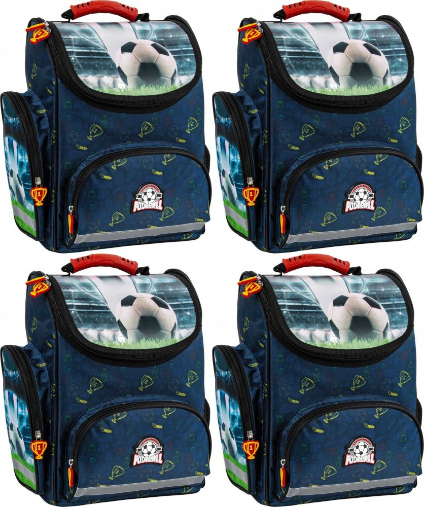 4x Tornister ergonomiczny Derform MB Piłka 18, jednokomorowy, 15l, 37x27x16cm, granatowy