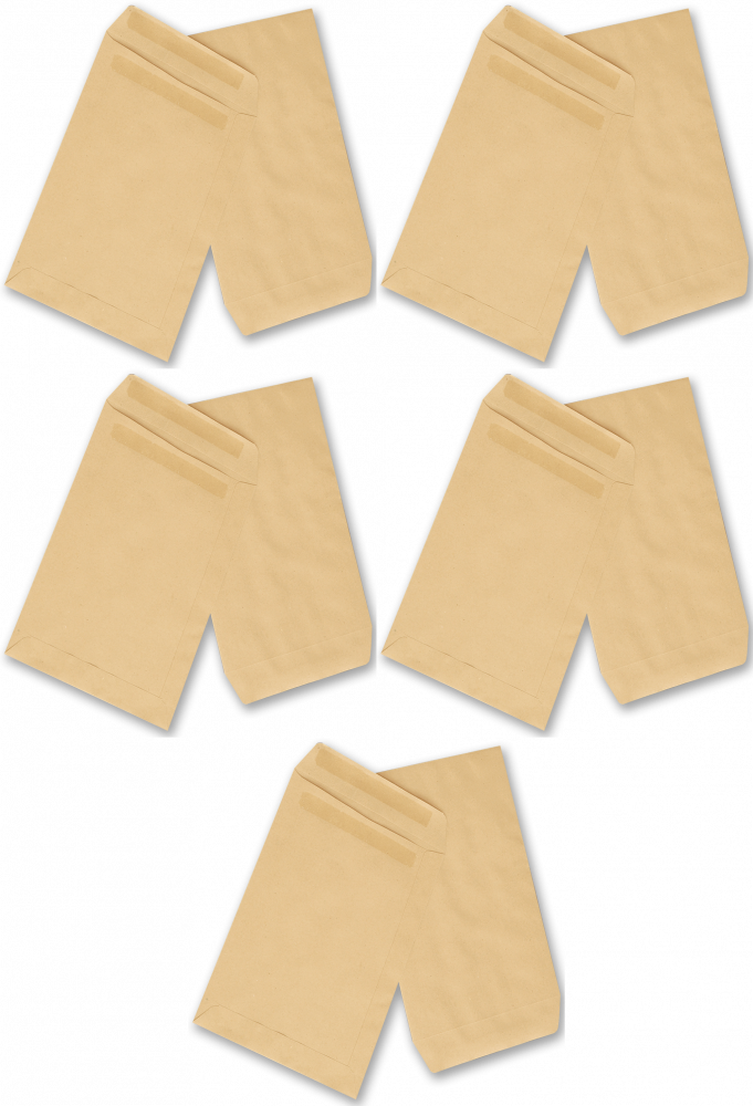 5x Koperta standardowa NC, B4, samoklejąca SK, 50 sztuk, brązowy