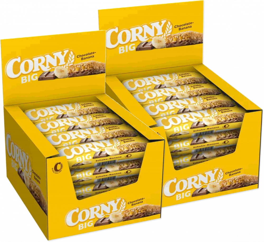 48x Baton zbożowy Corny Big z mleczną czekoladą i bananami, 50g