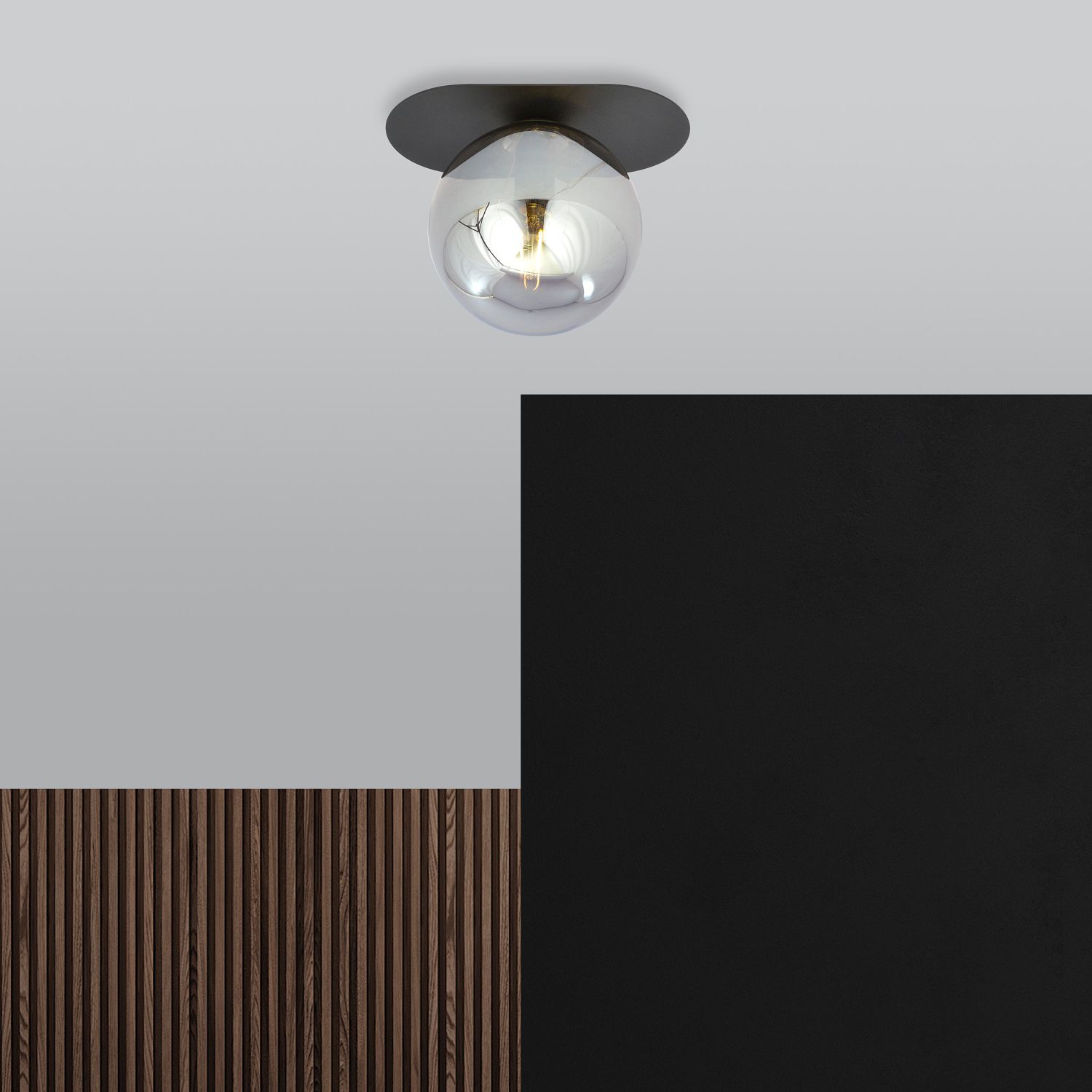 Emibig Plaza lampa podsufitowa 1x10 W czarna-grafitowa 1119/1
