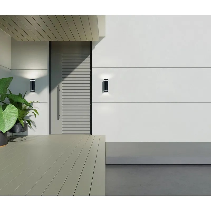 Italux Fondo kinkiet zewnętrzny 2x14 W czarny piaskowany OWL-2067-2-4K