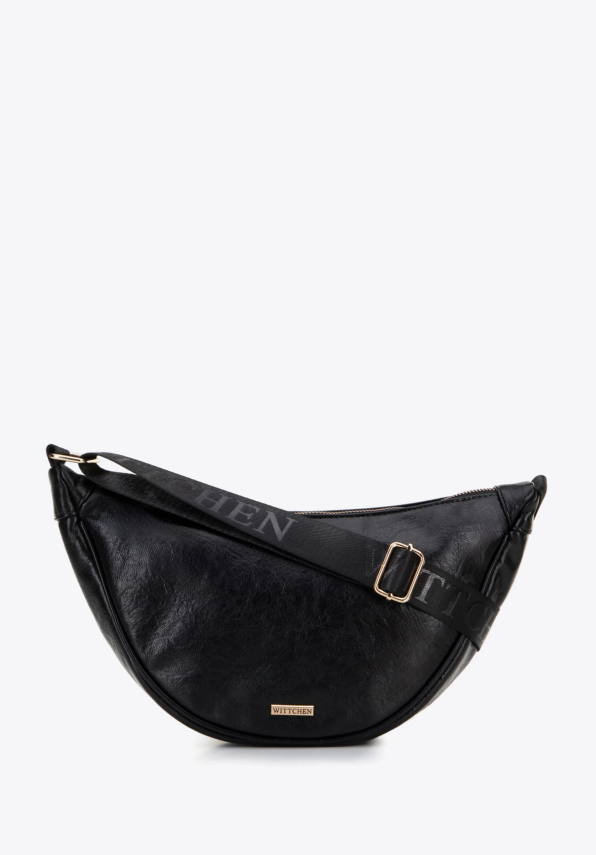 Damska torebka crossbody na szerokim pasku czarna