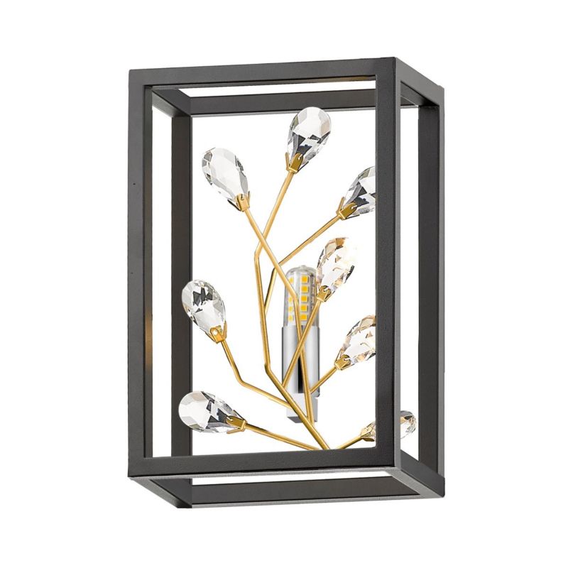 Kinkiet ścienny Zuma Line Spring złoto-czarny mat-przezroczysty 1 x G9 x 33W IP20 wym: 24 x 11 cm - 1 szt.