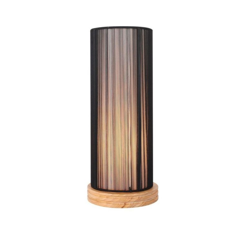 Lampka stołowa Candellux Kioto jasne drewno-czarna 1 x E27 x 40W IP20 wym: 33 x 14 x 14 cm tkanina - 1 szt.