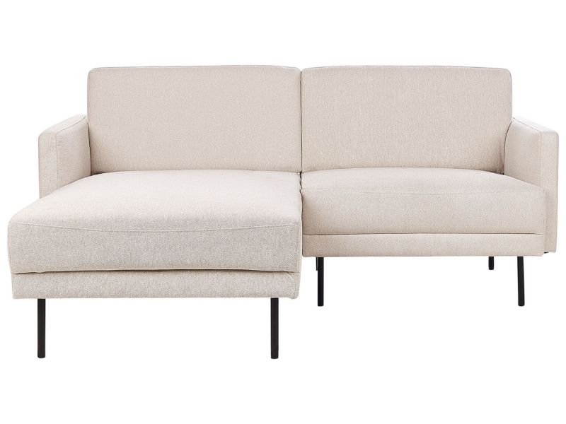 Sofa narożna prawostronna Breda Jasnobeżowy Tkanina 2-osobowa Prawostronny 1 szt.