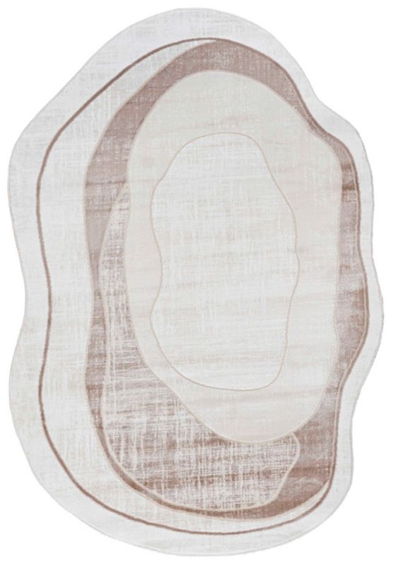 Dywan Wewnętrzny SILA LUX Owalny Mazovia 80 x 150 cm Beżowy Motyw Abstrakcyjny 1 szt.