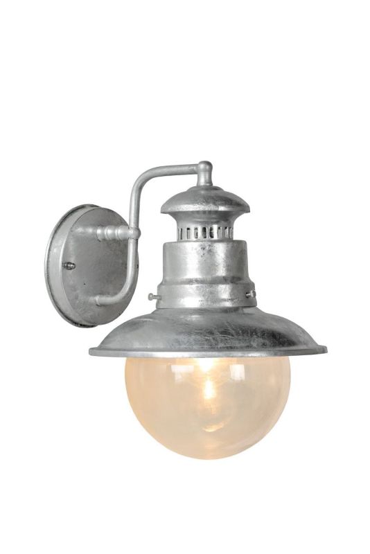 Kinkiet ścienny zewnętrzny Lucide Figo srebrno-transparentny 1 x E27 x 20W IP44 wym: 26,8 x 21,5 x 24 cm - 1 szt.