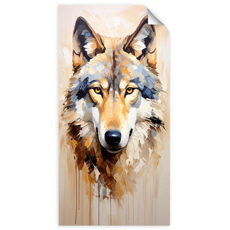 Naklejki samoprzylepne do salonu sypialni Feeby Wilk Zwierzęta Przyroda Natura 40x80cm 1szt