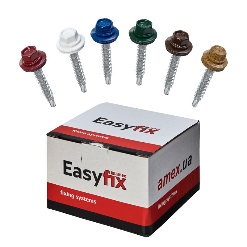 WKRĘTY FARMERSKIE Z EPDM EASY FIX 4,8x35mm(2 opak.po 250 szt) Mocowanie blachy do drewna Kolor grafit RAL7016 500 szt.