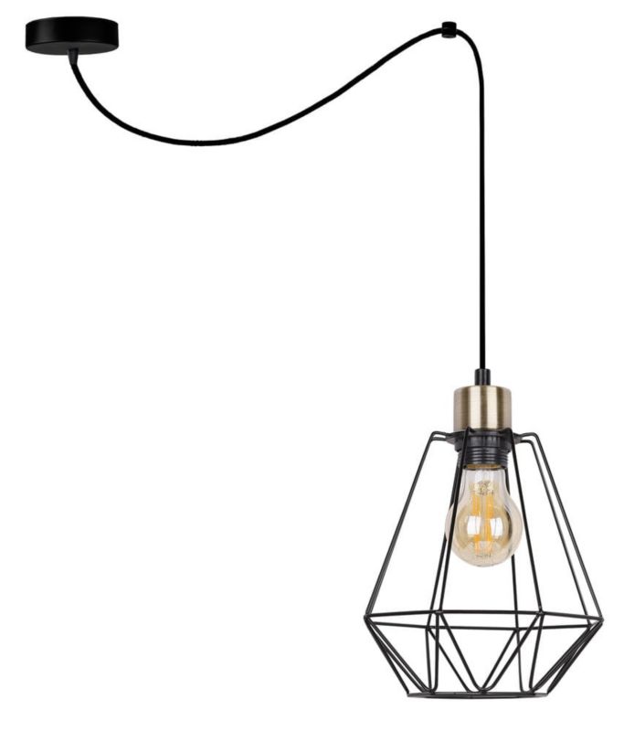 Lampa sufitowa Candellux Primo czarno-złota wym: 200 x 19 x 19 cm 1xE27 x 60W 1 szt.