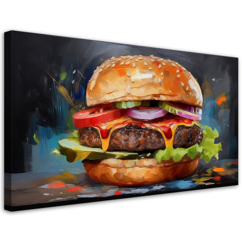 Obraz na płótnie Feeby Burger Hamburger Kanapka Jedzenie 80x40cm 1szt