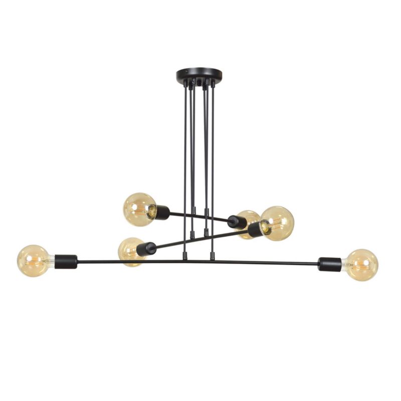 Żyrandol Emibig Multipo 7290 czarny minimalistyczna 6xE27 x 15W 1 szt.