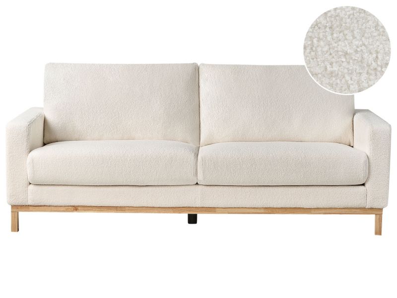 Sofa Siggard Boucle Biały dla 2 osób 1 szt.