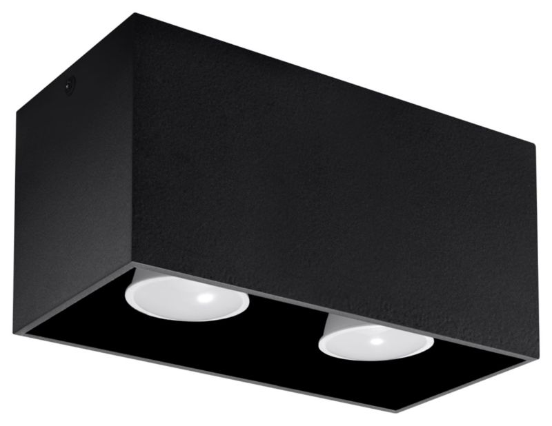 Spot Sollux Lighting Quad czarny 2 x GU10 x 40W IP20 wym: 20 x 10 cm - 1 szt.