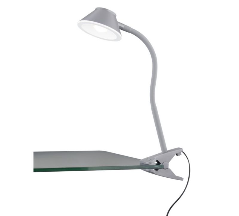 Lampka biurkowa RL Berry szaro-biała LED 3.5W 3000K 400lm z klipsem IP20 wym: 26 x 9.5 x 9.5 cm tworzywo sztuczne - 1 szt.