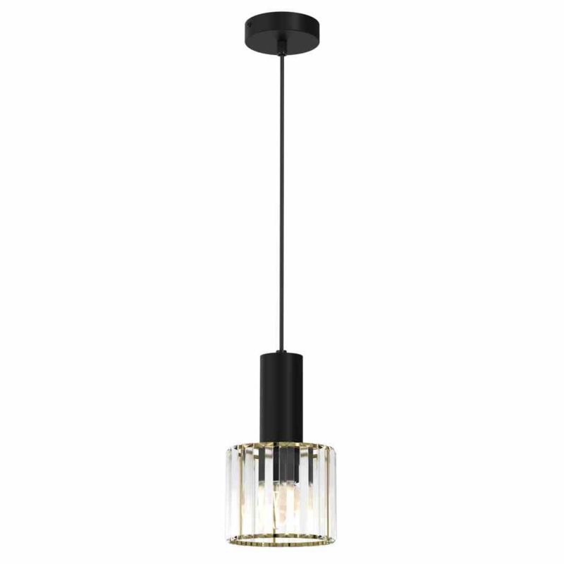 Lampa sufitowa wisząca Milagro Cristal 3602 czarno-złota-przezroczysty szerokość 15 cm 1xE27 x 60W 1 szt.