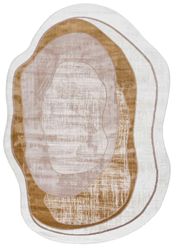 Dywan Wewnętrzny SILA LUX Owalny Mazovia 80 x 150 cm Beżowy Motyw Abstrakcyjny 1 szt.