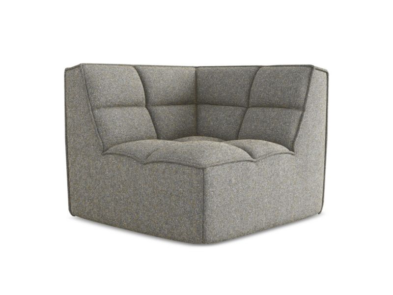 Moduł narożny Makamii Kalai z tkaniny strukturalnej 98x98 cm ciemny beż 1 szt.