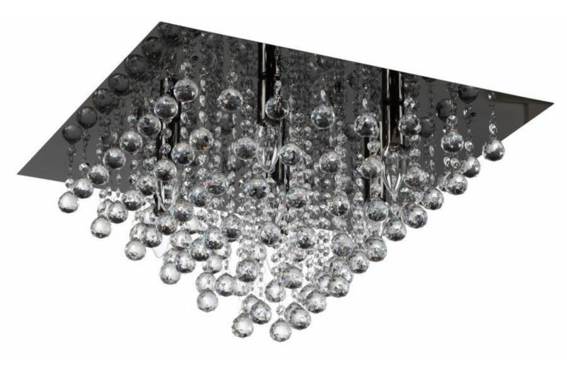 Lampa sufitowa wisząca Reality Lancaster Crystal 2785 czarna kryształowa 7xE14 x 1 szt.