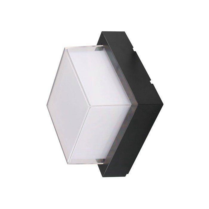 Kinkiet ścienny zewnętrzny V-TAC czarny LED 7W 3000K 700lm IP65 wym: 13,3 x 13,3 x 6,7 cm tworzywo sztuczne - 1 szt.