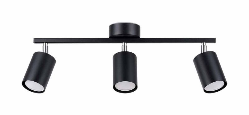 Spot sufitowy Sollux Lighting Lemmi czarny-chromowany 3 x GU10 x IP20 wym: 46 x 8 cm - 1 szt.