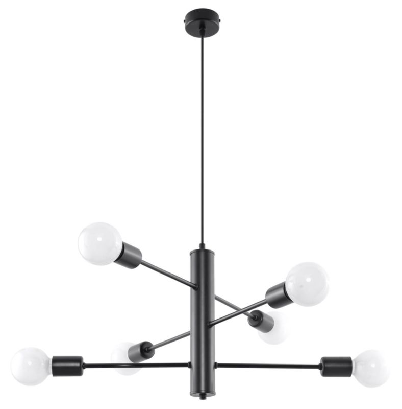Żyrandol Sollux Lighting Duomo 8048 czarny szerokość 60 cm 6xE27 x 60W 1 szt.