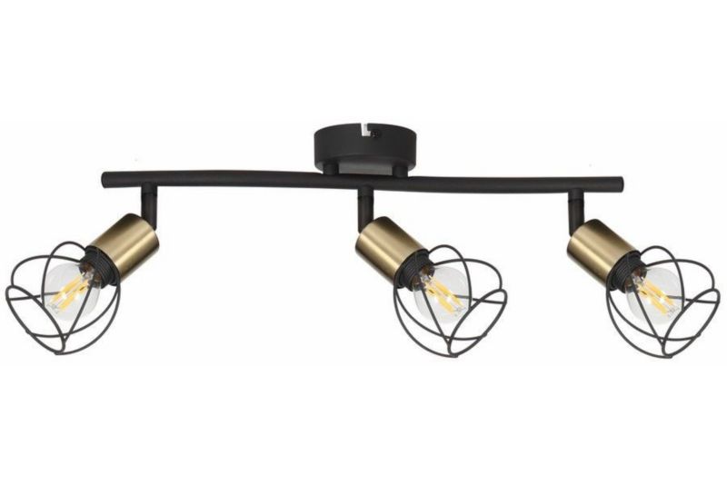 Lampa sufitowa wisząca Reality Mahavi czarno-złota wym: 15,5 x 40 x 9 cm 3xE14 x 1 szt.