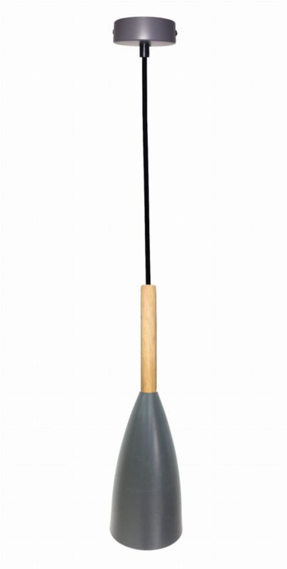 Lampa sufitowa wisząca Candellux Trosa szaro-jasne drewno wym: 90 x 10 x 10 cm 1xE27 x 40W 1 szt.
