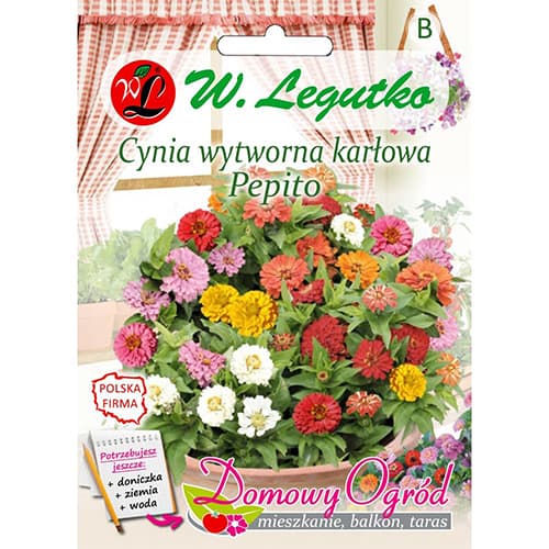 1 szt, Cynia Pepito, mix kolorow - Nasiona: Ilość w opakowaniu: 0.5 g