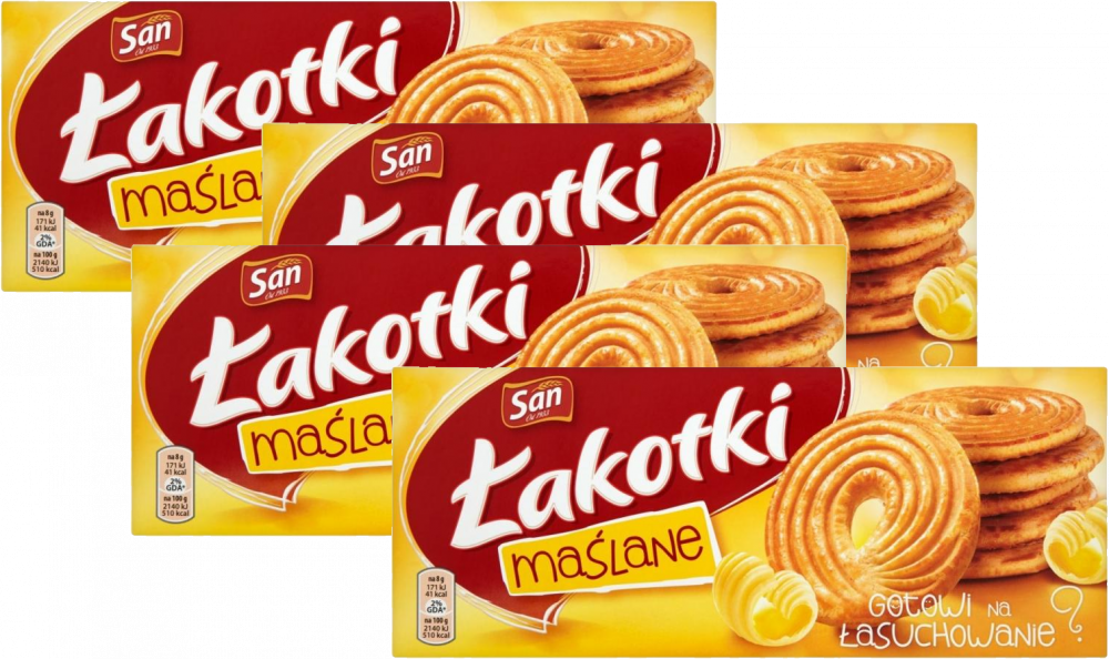 4x Ciastka Mondelez Łakotki, maślany, 168g