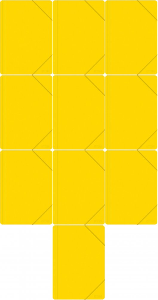 10x Teczka plastikowa z gumką Office Products, A4, 3-skrzydłowa, 500μm, żółty