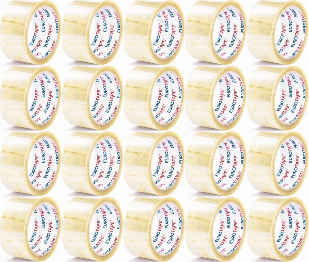 20x Taśma pakowa Dalpo Eurotape, Premium "Extra mocna", 50mmx66m, transparentny