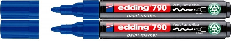 2x Marker olejowy edding e-790 PCR, okrągła, 2-3 mm, niebieski