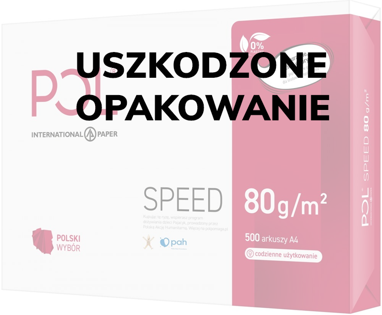 Outlet: USZKODZONE OPAKOWANIE Papier ksero ekologiczny Polspeed, A4, 80g/m2, 500 arkuszy, biały