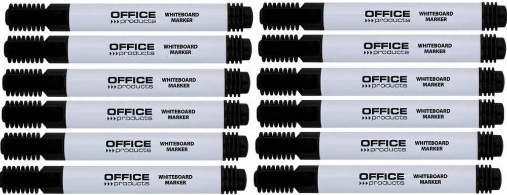 12x marker suchościeralny Office Products, okrągła, 1-3mm, czarny