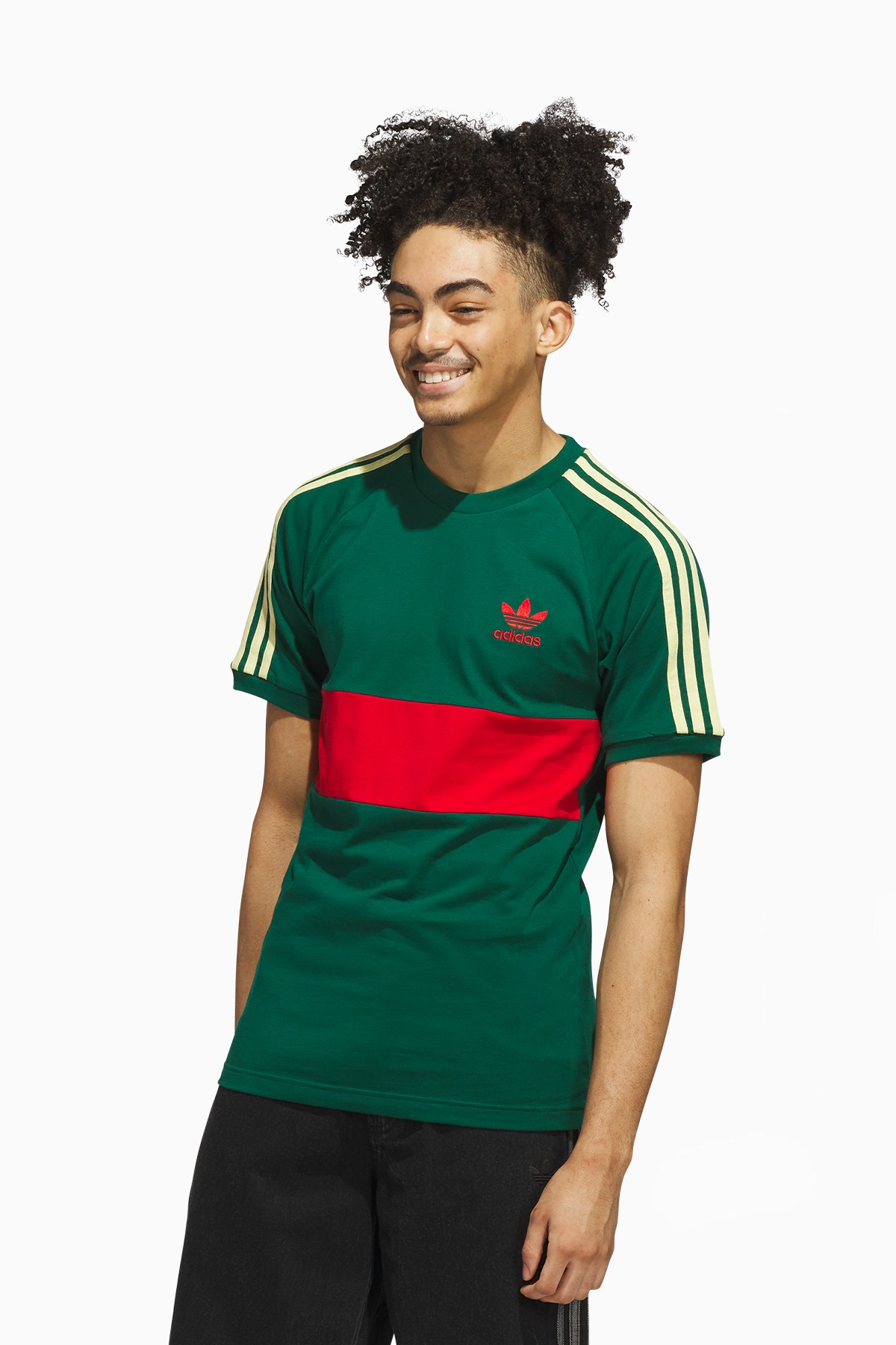 Koszulka adidas 3-Stripes Panel - Zielony